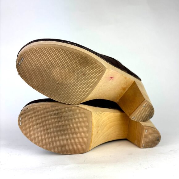 Maguba Brown Suede Clogs - Handmade Swedish Design Size 39 - Picture 7 of 8